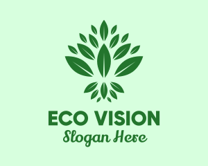 Organic Green Leaves logo design