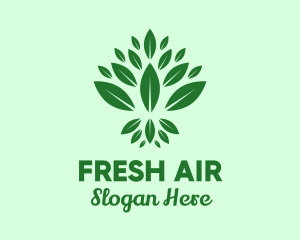 Organic Green Leaves logo design