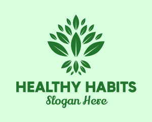 Organic Green Leaves logo design