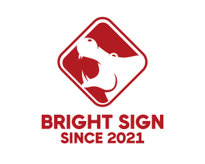 Sign - Red Hippopotamus Sign logo design