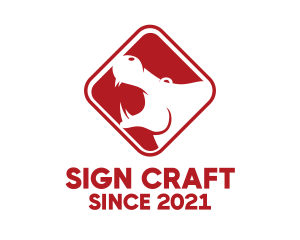 Sign - Red Hippopotamus Sign logo design