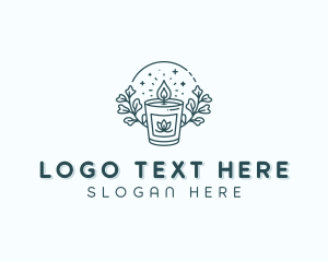 Candle Wax - Floral Candlelight Decoration logo design