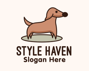 Brown Dachshund Dog Logo