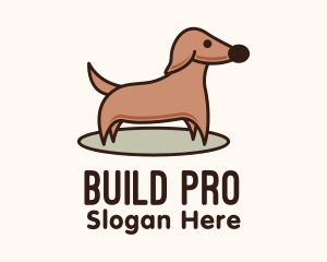 Pooch - Brown Dachshund Dog logo design