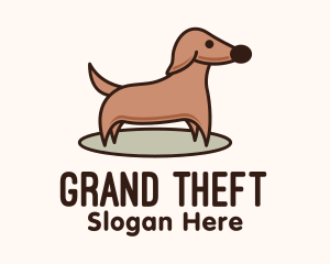 Veterinarian - Brown Dachshund Dog logo design
