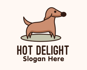 Brown Dachshund Dog logo design