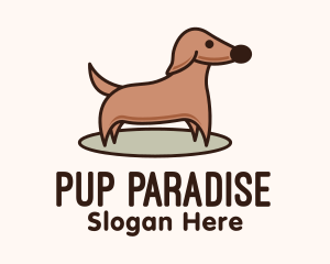 Brown Dachshund Dog logo design