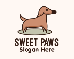 Adorable - Brown Dachshund Dog logo design