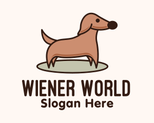 Dachshund - Brown Dachshund Dog logo design