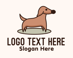 Pooch - Brown Dachshund Dog logo design