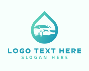 Car Cleaning - Gradient Droplet Car logo design