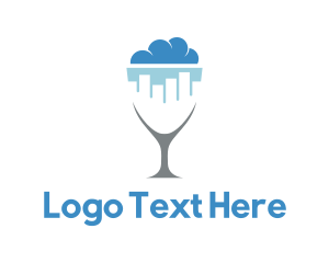 Blue Cloud - City Bar Drinking logo design