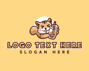 Boba - Bubble Tea Squirrel logo design