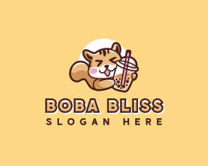 Boba - Bubble Tea Squirrel logo design