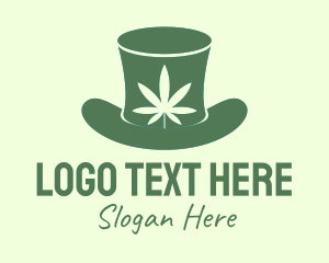 Weed - Marijuana Top Hat logo design