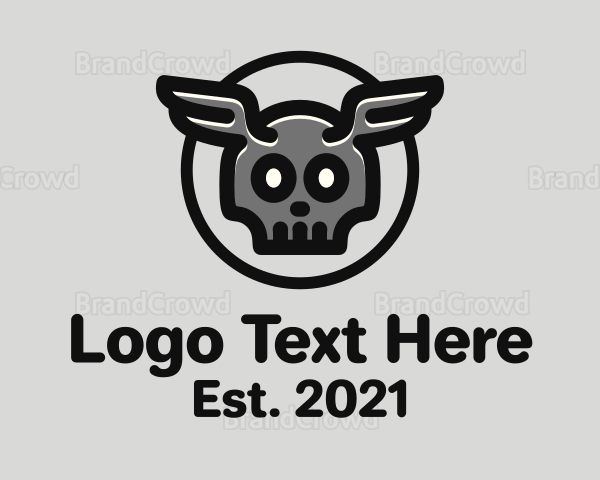 Horns Skull Wings Logo