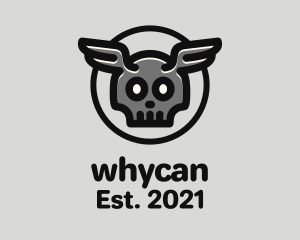 Scary - Horns Skull Wings logo design