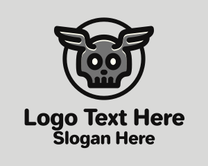 Horns Skull Wings Logo