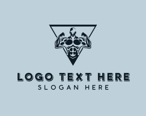 Trainer - Muscle Bodybuilder Gym logo design