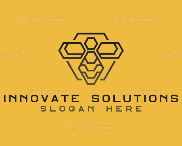 Honey Bee Hexagon Logo