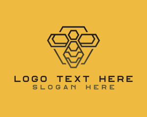 Beekeeper - Honey Bee Hexagon logo design