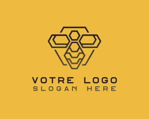 Honey Bee Hexagon Logo