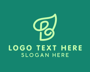 Baby - Green Organic Letter B logo design