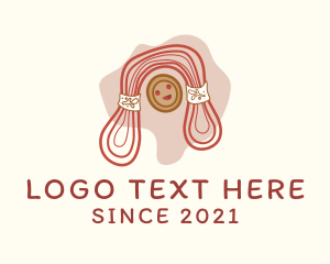 Knitting - Crochet Thread Doll logo design