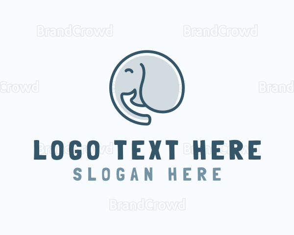 Cute Elephant Smile Logo