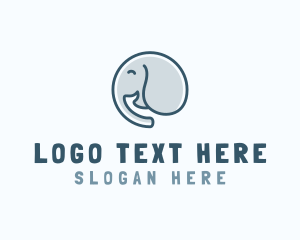 Creature - Cute Elephant Smile logo design