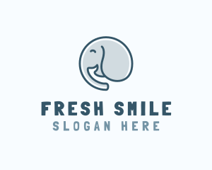 Cute Elephant Smile logo design