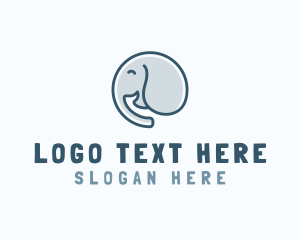 Zoo - Cute Elephant Smile logo design