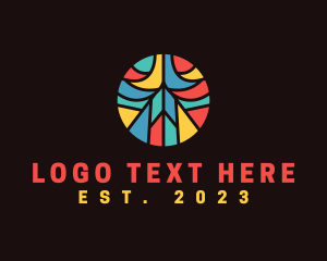 Geometric - Stained Glass Mosaic Art logo design