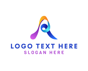 Letter A - Modern Artistic Ribbon logo design