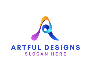 Modern Artistic Ribbon logo design