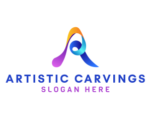 Modern Artistic Ribbon logo design