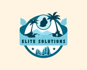 Vacation - Mauritius Map Geography logo design