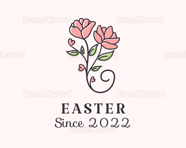 Spring Flower Heart Logo
