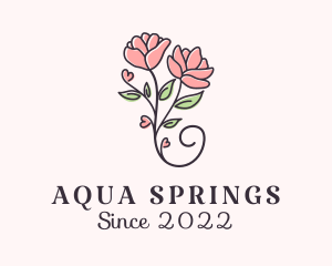 Spring Flower Heart logo design