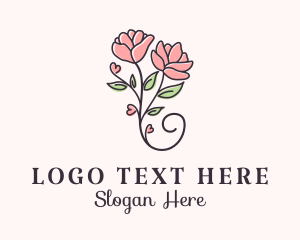 Spring Flower Heart Logo