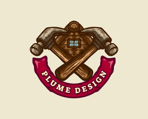 Carpentry Hammer Builder logo design