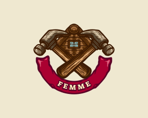 Carpentry Hammer Builder logo design