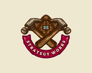 Carpentry Hammer Builder logo design