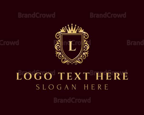 Premium Gold Crown Shield Logo