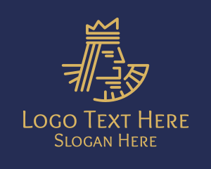 Queen - Regal Gold King logo design