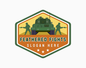 Soldier Military Tank logo design