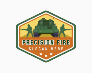 Soldier Military Tank logo design