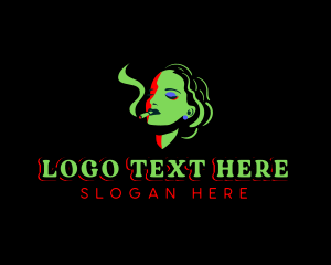 Smoking - Entertainment Woman Cigarette logo design