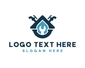 House - House Plumbing Faucet logo design