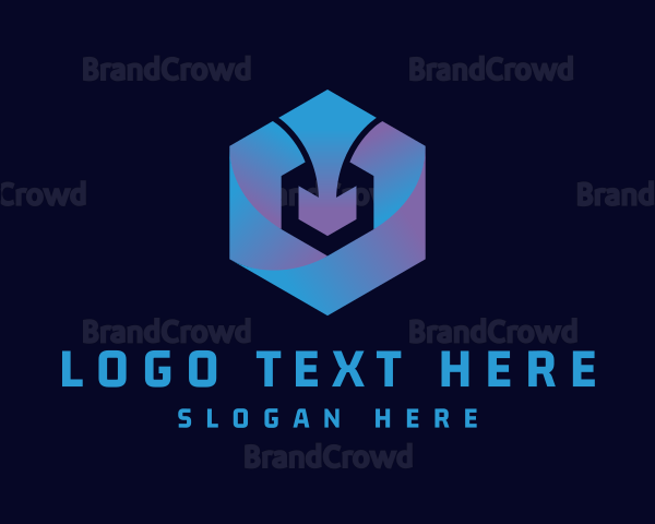 Hexagon Arrow Cube Logo